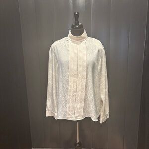 Lindsey Blake Vintage Victorian Edwardian Pleated high neck blouse. Rare
